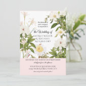 Invitation Verre et Blush Vanilla Rose w Leaf Foliag Mariage (Debout devant)
