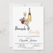 Invitation Verre humide Brunch Floral & Fête des mariées Bubb (Devant)