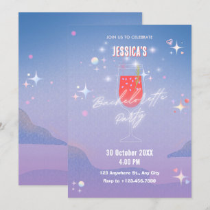 Invitation Verre lumineux de cocktail enterrement de vie de j