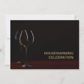 Invitation Verre moderne Black Gold House Party (Dos)