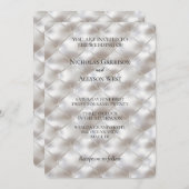 Invitation Verre romantique Blanc Faux Mariage en cuir (Devant / Derrière)
