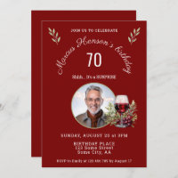 Verre rouge rustique Vin Olive 50e anniversaire Ph