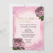 Invitation Verre tendu Roses Roses Roses Roses Dormir Beauté (Devant)