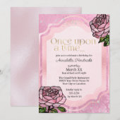 Invitation Verre tendu Roses Roses Roses Roses Dormir Beauté (Devant / Derrière)