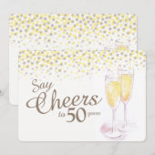 Invitation Verres à champagne 50e anniversaire de mariage (Devant / Derrière)