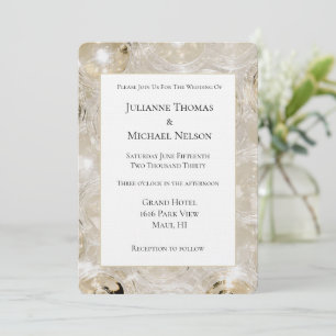 Invitation Verres à Champagne Dorés Mariage