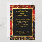 Invitation Verres à champagne dorés pour fête d'anniversaire (Dos)