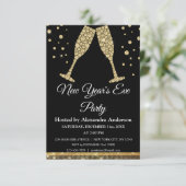 Invitation Verres à champagne pour la soirée du Nouvel An 202 (Debout devant)