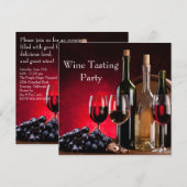 Invitation Verres à vin Bouteilles Fête de dégustation de vin (Devant / Derrière)
