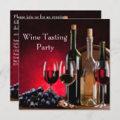 Invitation Verres à vin Bouteilles Soirée de dégustation (Devant / Derrière)