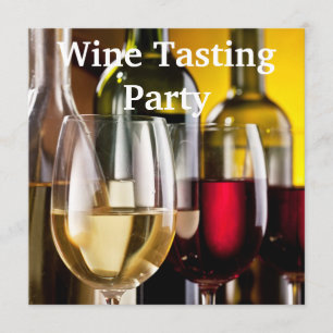 Invitation Verres à vin Bouteilles Soirée de dégustation