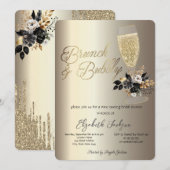 Invitation Verres Black Rose Vin Brunch & Bubbly (Devant / Derrière)