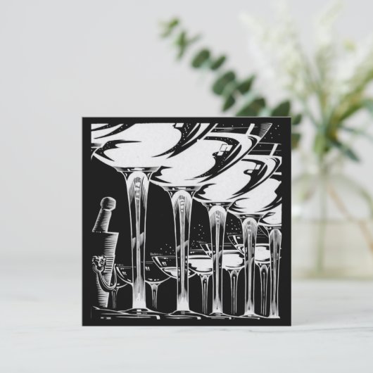 Invitation Verres Champagne Silver (Debout devant)