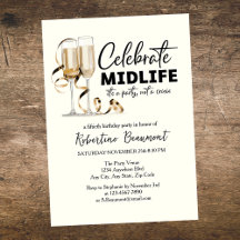 Verres de célébration élégante à la mi-vie 50e ann