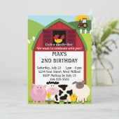 Invitation Vers la ferme 2 Anniversaire (Debout devant)