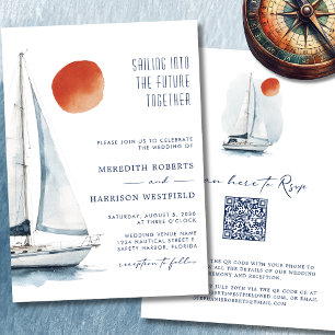 Invitation Vers l'avenir Ensemble Mariage nautique
