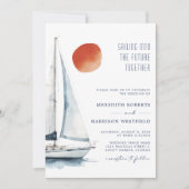 Invitation Vers l'avenir Ensemble Mariage nautique (Devant)