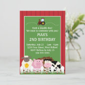 Invitation Vers le bas sur l'anniversaire de ferme (Debout devant)