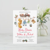 Invitation Vers le bas sur le Baby shower des couples agricol (Debout devant)
