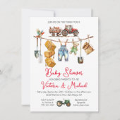 Invitation Vers le bas sur le Baby shower des couples agricol (Devant)