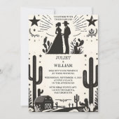 Invitation Vers le désert Rodeo Cheval Rétro Rustique Mariage (Devant)