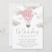 Invitation Vers le haut et vers le bas | Baby shower à ballon (Devant)