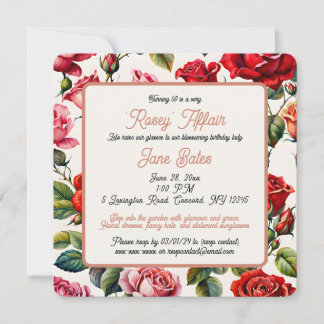 Invitation Vers le Rose : Fleur Jalon Anniversaire
