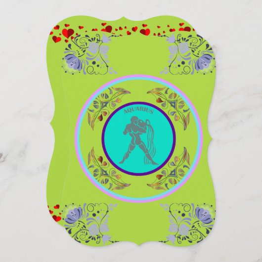 Invitation Verseau (Devant / Derrière)