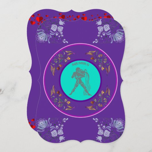 Invitation Verseau (Devant / Derrière)