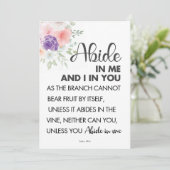 Invitation verset biblique Abide en moi (Debout devant)