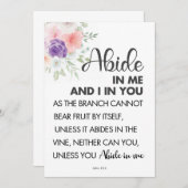 Invitation verset biblique Abide en moi (Devant / Derrière)