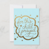 Invitation verset biblique de 1 Samuel 1:27 (Devant)