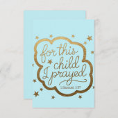 Invitation verset biblique de 1 Samuel 1:27 (Devant / Derrière)