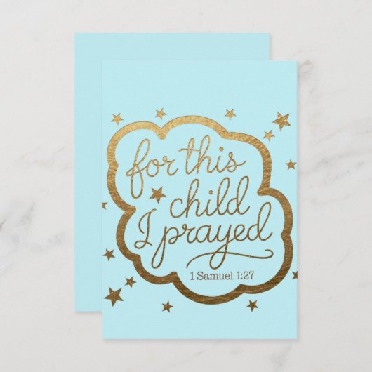 Invitation verset biblique de 1 Samuel 1:27 (Devant / Derrière)