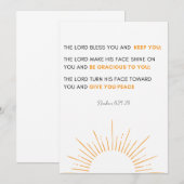 Invitation verset biblique Numéros 6:24 - Le Seigneur vous bé (Devant / Derrière)