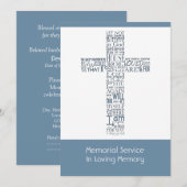 Invitation Versets bibliques de Jean 14 Service commémoratif (Devant / Derrière)