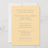 Invitation Versets bibliques de Jean 14 Service commémoratif  (Dos)