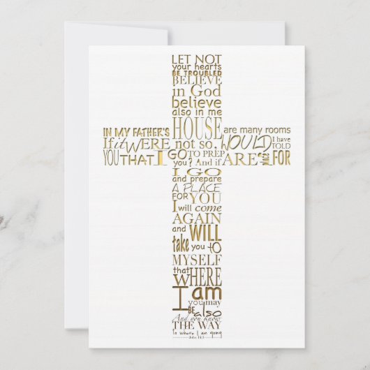 Invitation Versets bibliques du service commémoratif John 14  (Devant)