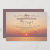 Invitation Version 2 Sunset Beach Destination Wedding (Devant / Derrière)