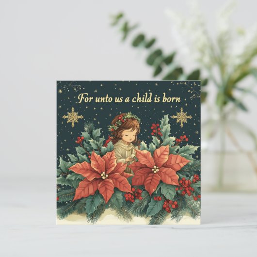 Invitation Version imprimable Bible Verset Noël Child Scrapbo (Debout devant)