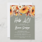 Invitation Vert 40e anniversaire automne floral (Devant)