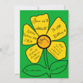 Invitation Vert 60e anniversaire Gold Doodle Flower (Devant)