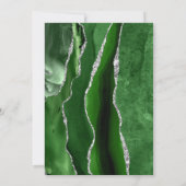 Invitation Vert Agate Argent 25e Anniversaire (Dos)
