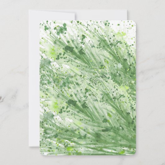 Invitation Vert aquarelle herbe sauge vert mariage (Dos)