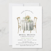 Invitation Vert aquarelle | Joli Brunch nuptial moderne (Devant)