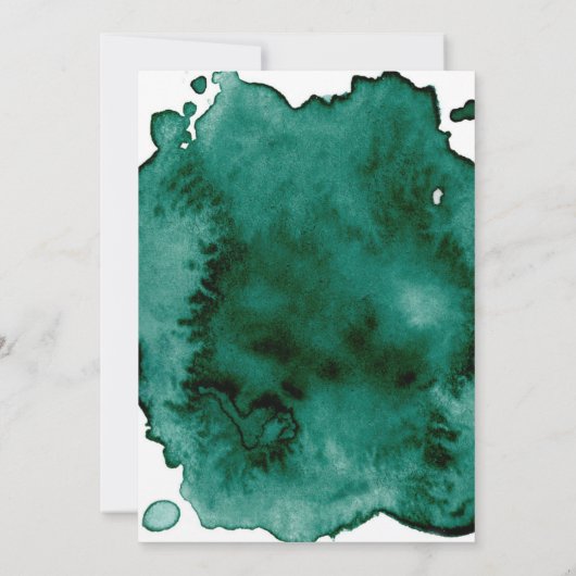 Invitation Vert aquarelle Moderne Mariage élégant (Dos)