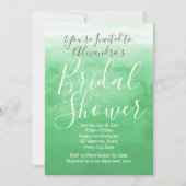 Invitation Vert Aquarelle Ombre Fête des mariées moderne (Devant)