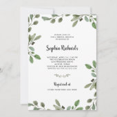 Invitation Vert aquarelle simple | Brunch nuptial (Devant)