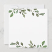 Invitation Vert aquarelle simple | Douche Couples (Dos)