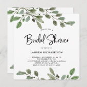 Invitation Vert aquarelle simple | FÊTE DES MARIÉES (Devant / Derrière)